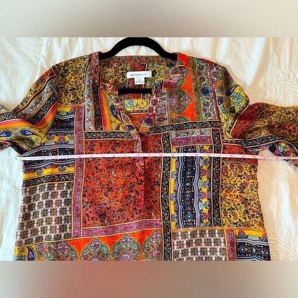 Liz Claiborne Sheer Bohemian Style Blouse Size M - Picture 7 of 7